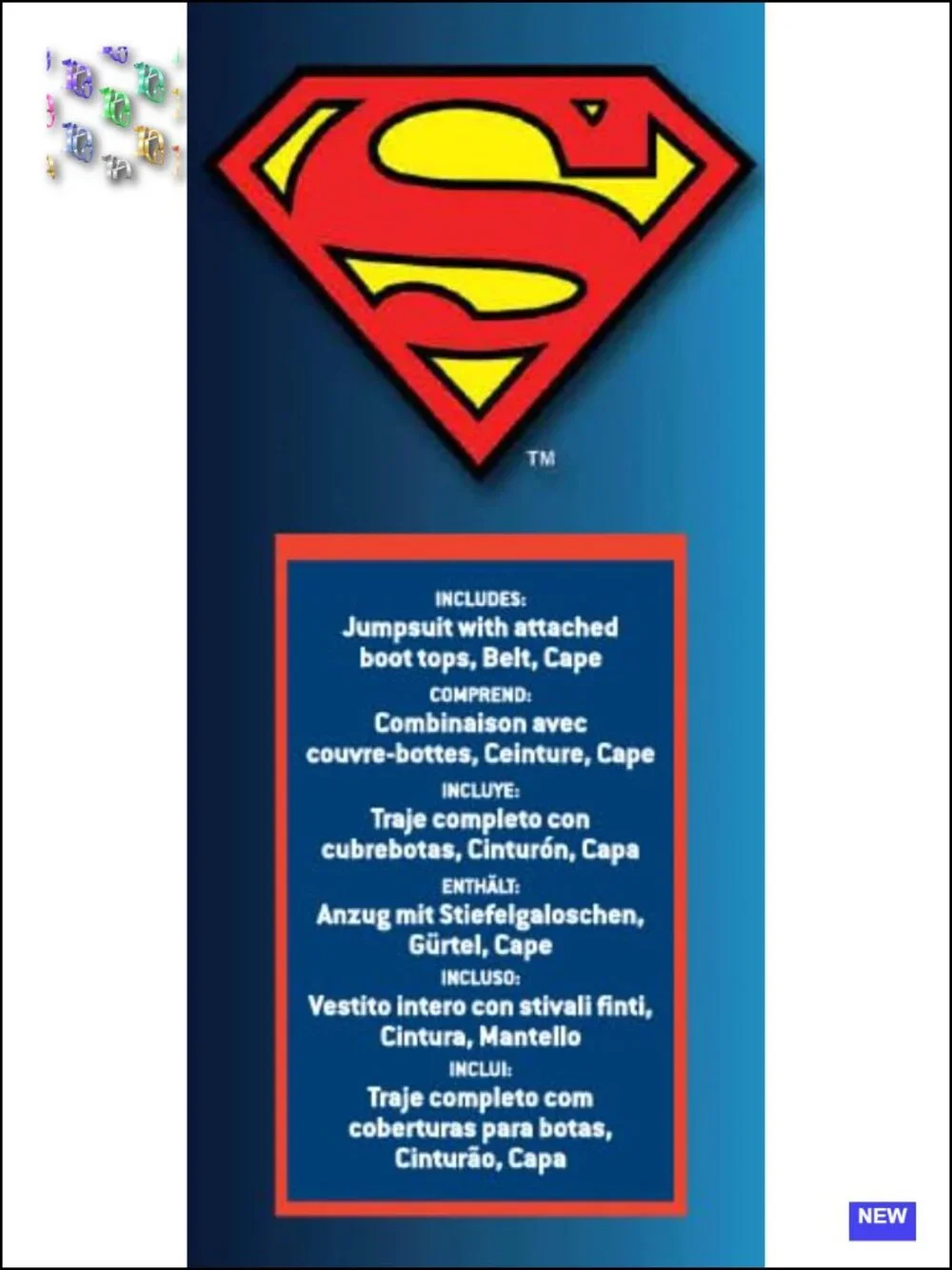 Superman Costume for Kids Officially Licensed Jumpsuit Cape Belt Halloween